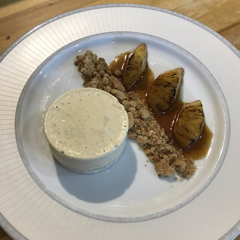Iced Banana Parfait with Roast Rum Pineapple and Almond Crumble 20180430