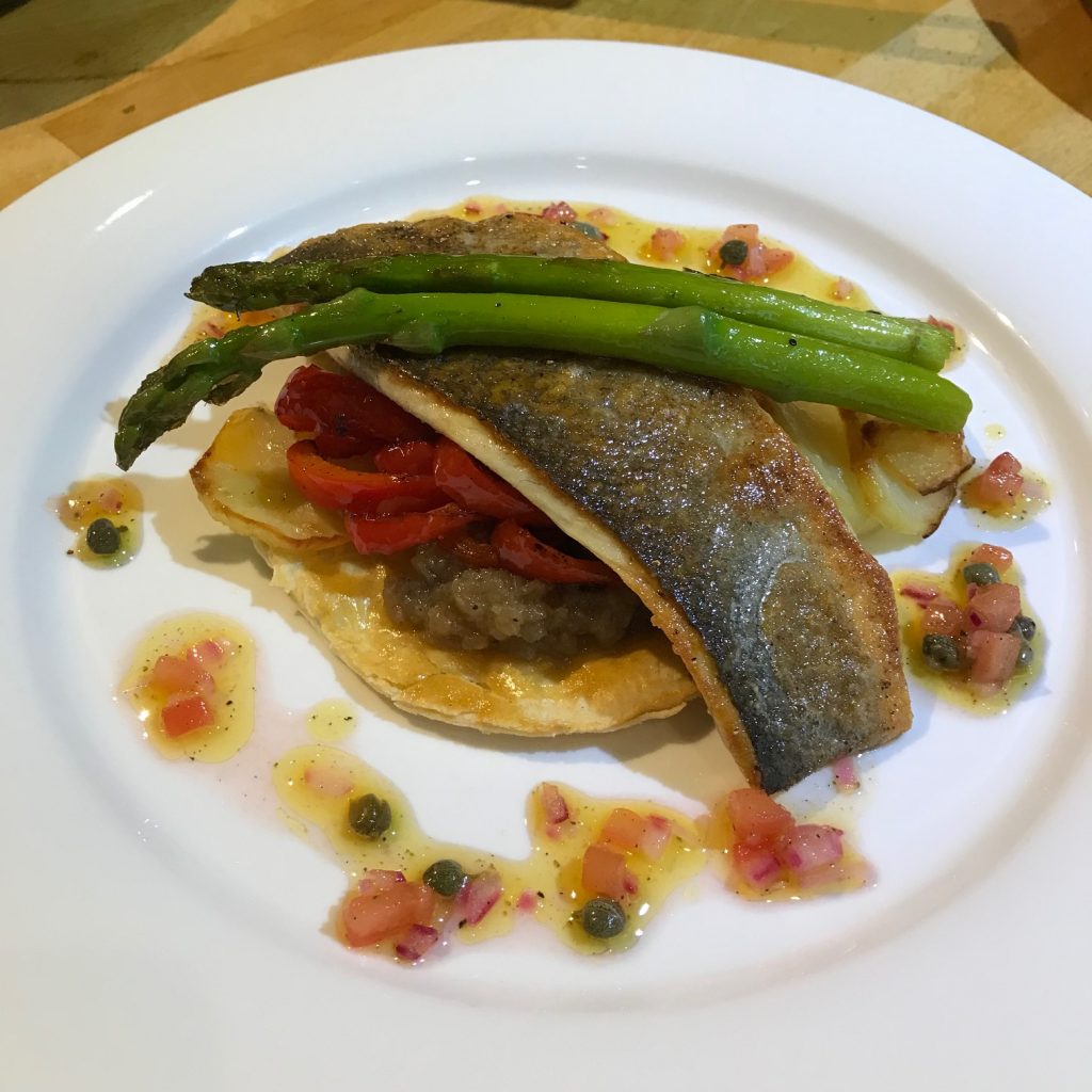 Sea Bass with Onions and Sweet Peppers - 20180822