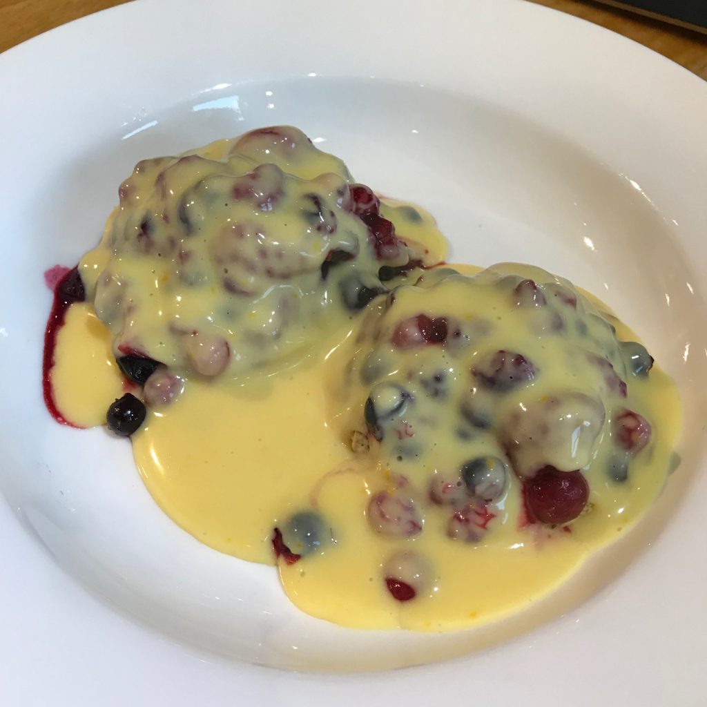 20190502 - Walnut Butter Scones with warm Berries and Orange Custard