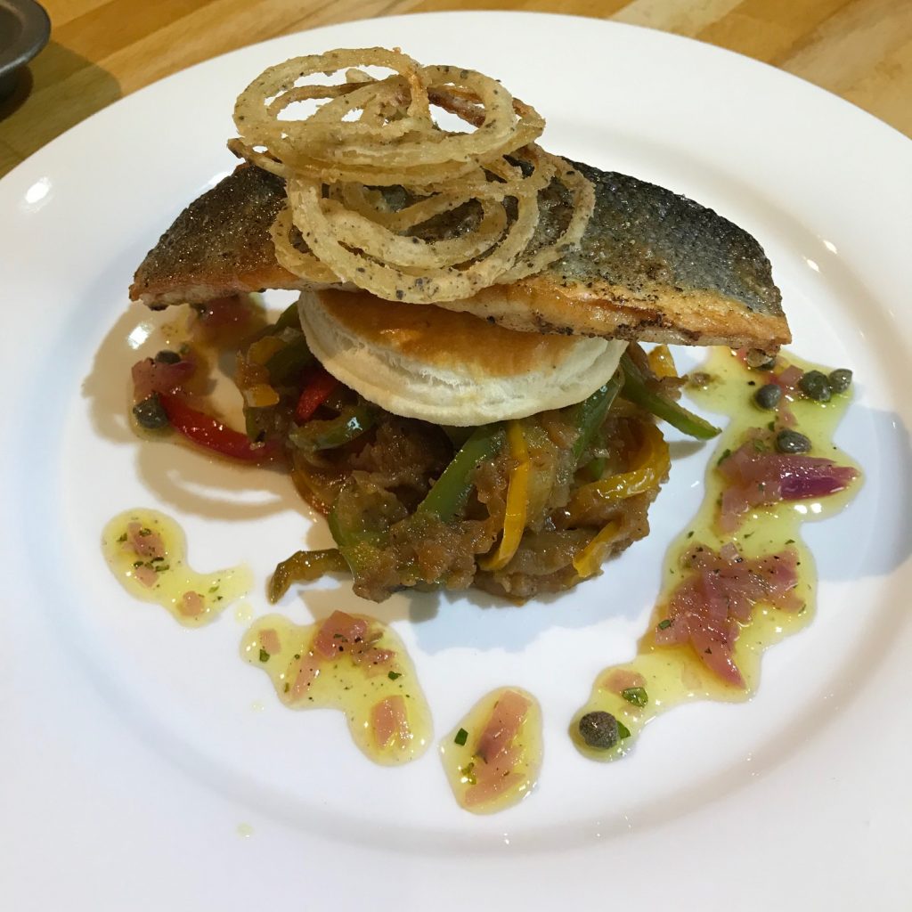 20190508 - Pan-fried Sea Bass with Caramelised Onions