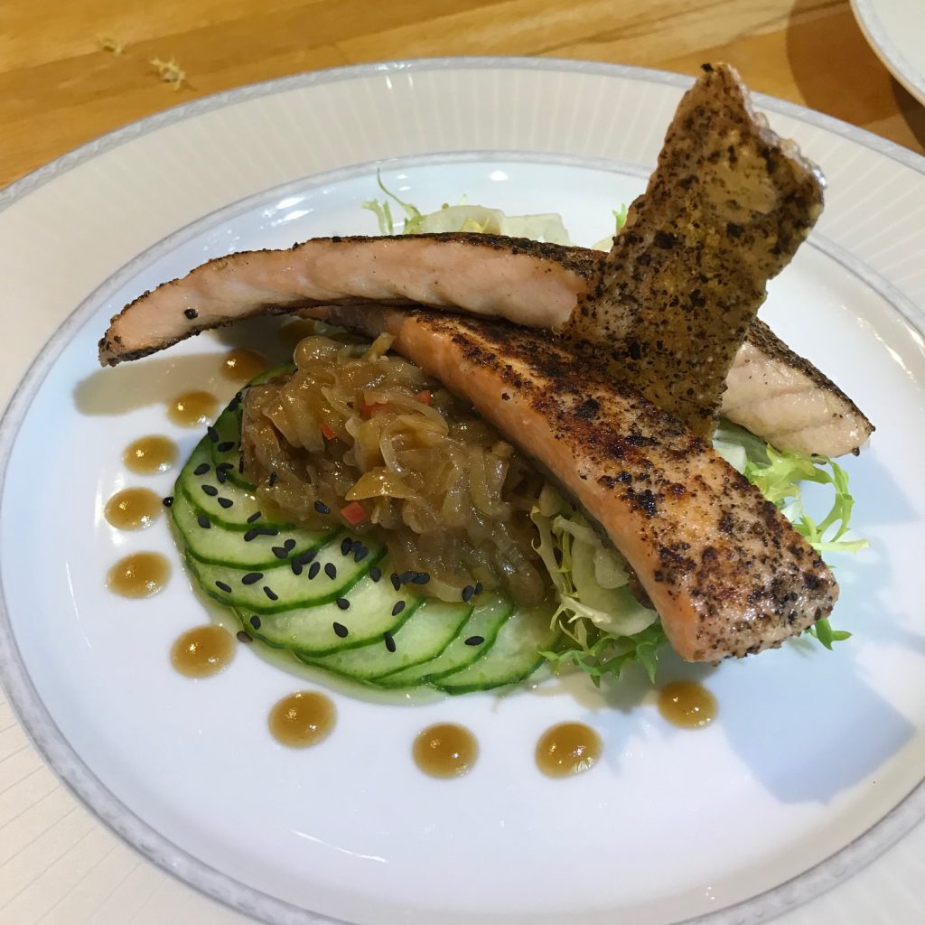 20190530 - Black Pepper Salmon with Cucumber Pickle