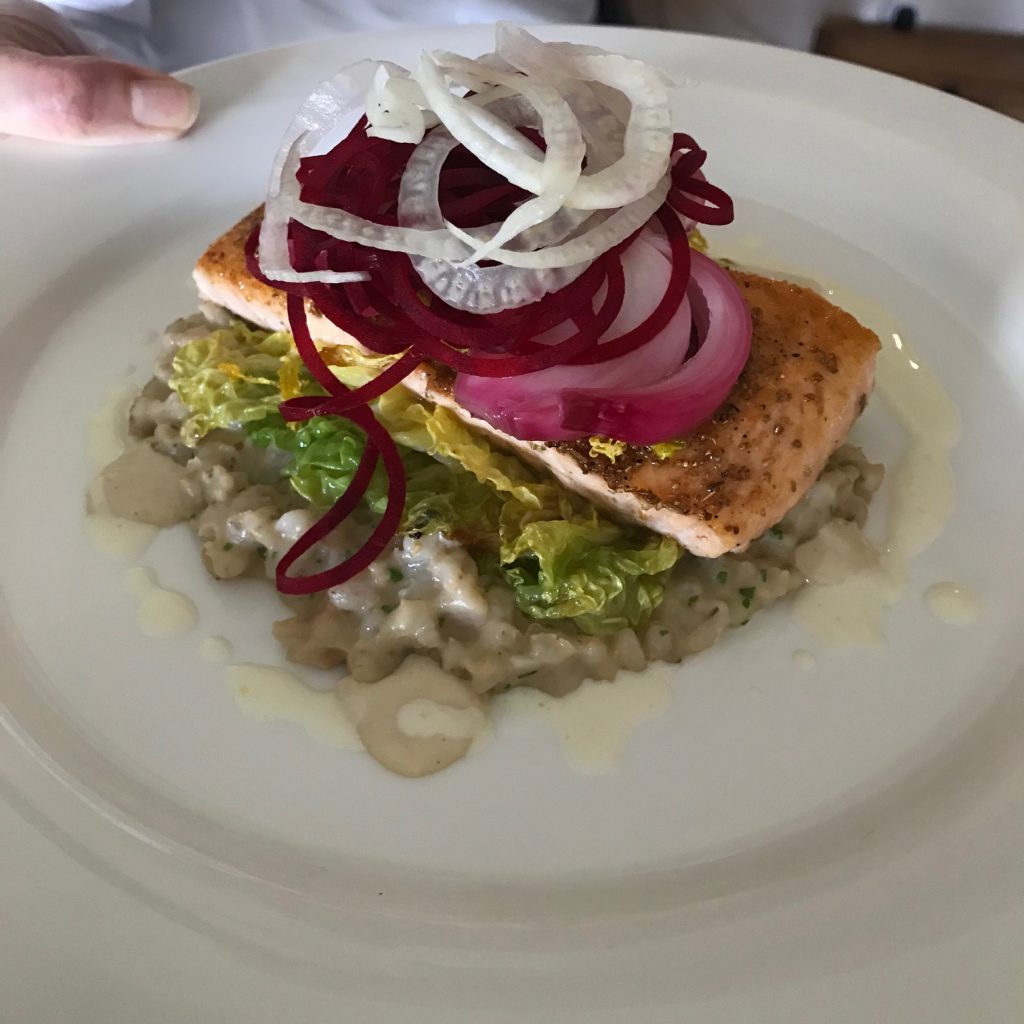 20190613 - Salmon with Creamed Barley, Savoy Cabbage & Horseradish