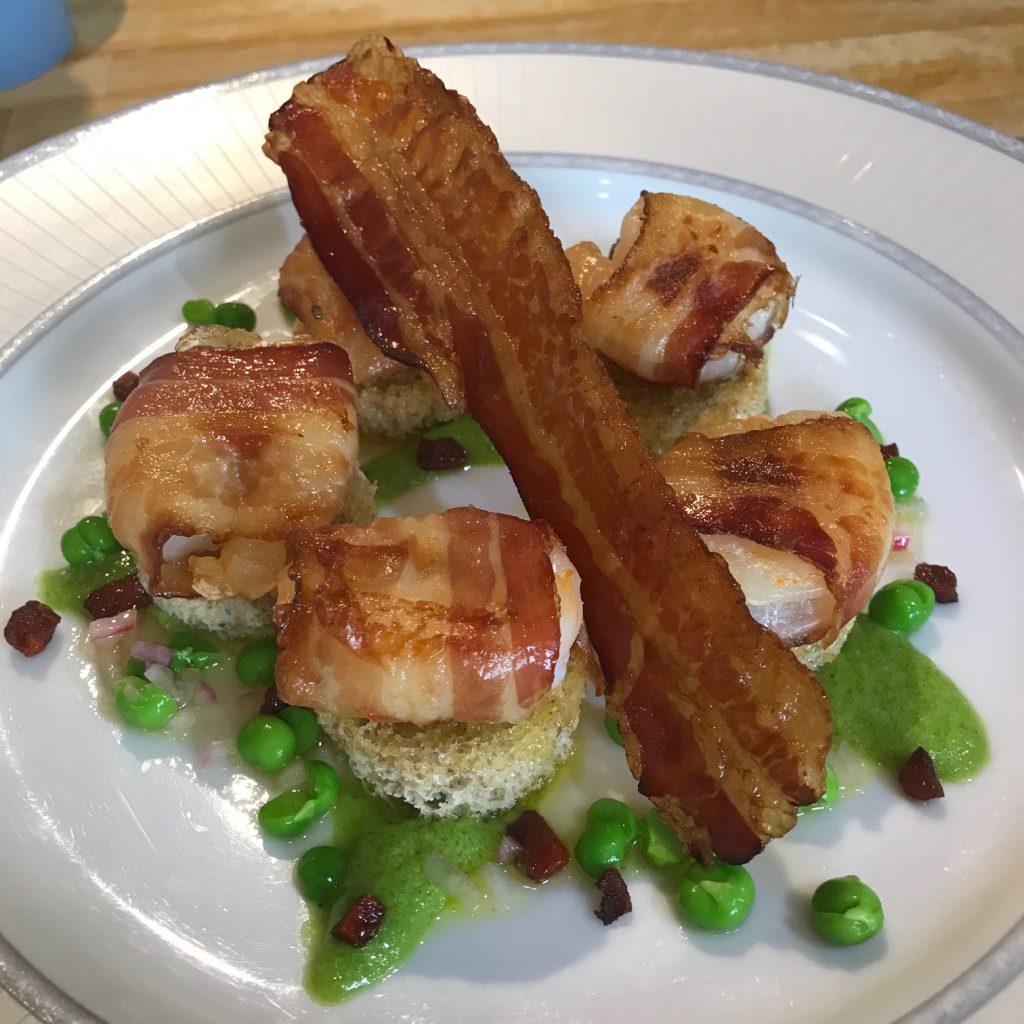 20190617 - Prawns with Chorizo, crispy Pancetta and Peas