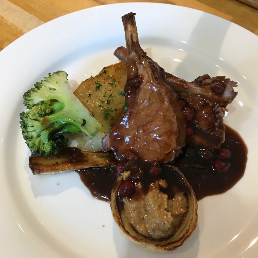 20190626 - Rack of Lamb with Roast Onion Purée and a Redcurrant Sauce