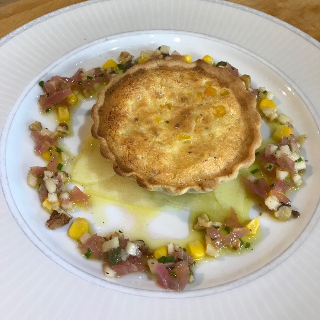 20190717 - Sweetcorn Tart with Apple and Walnut Dressing