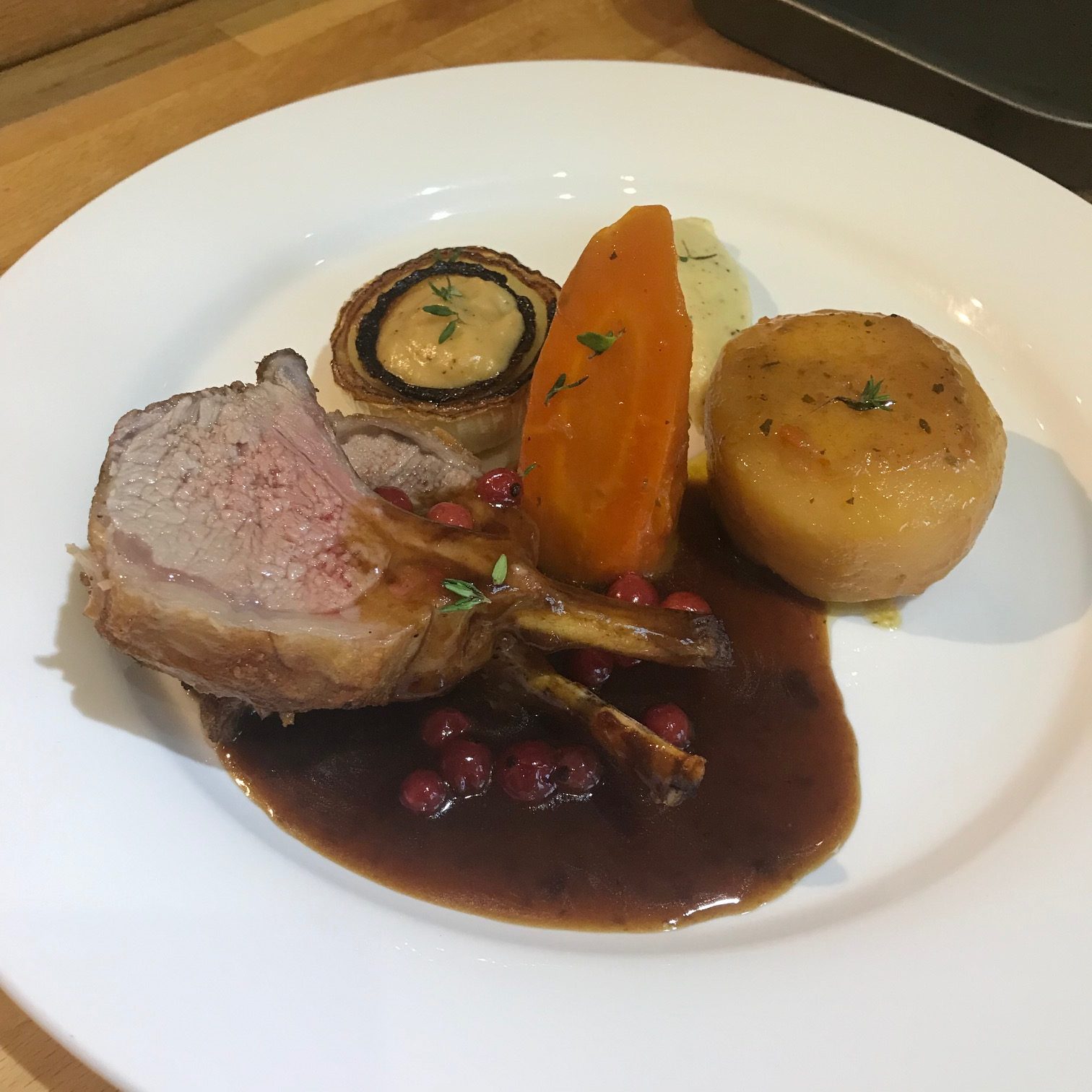 20190828 - Lamb with Roast Onion Purée and a Redcurrant Sauce