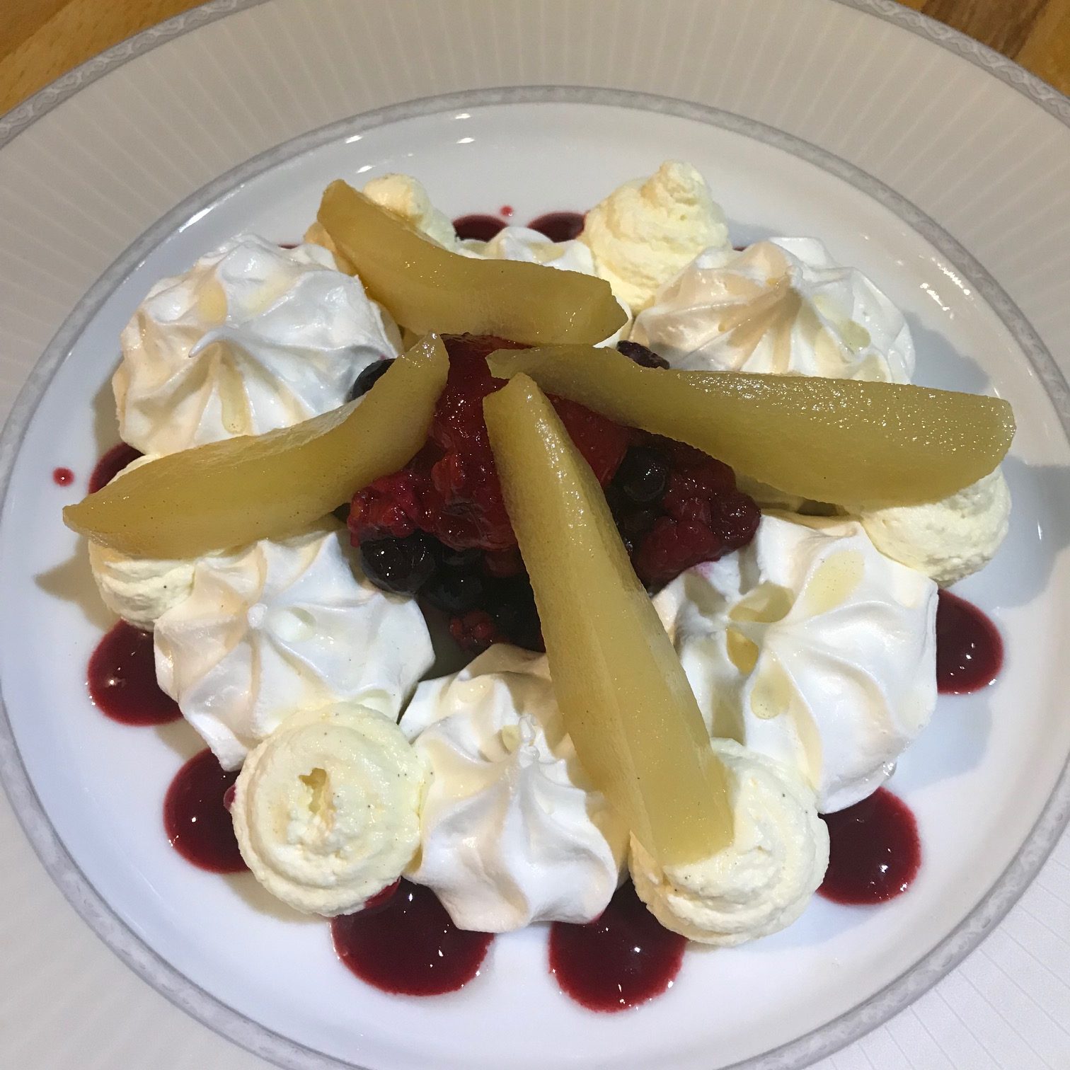 20190830 - Assorted Berry Eaton Mess with Poached Pears