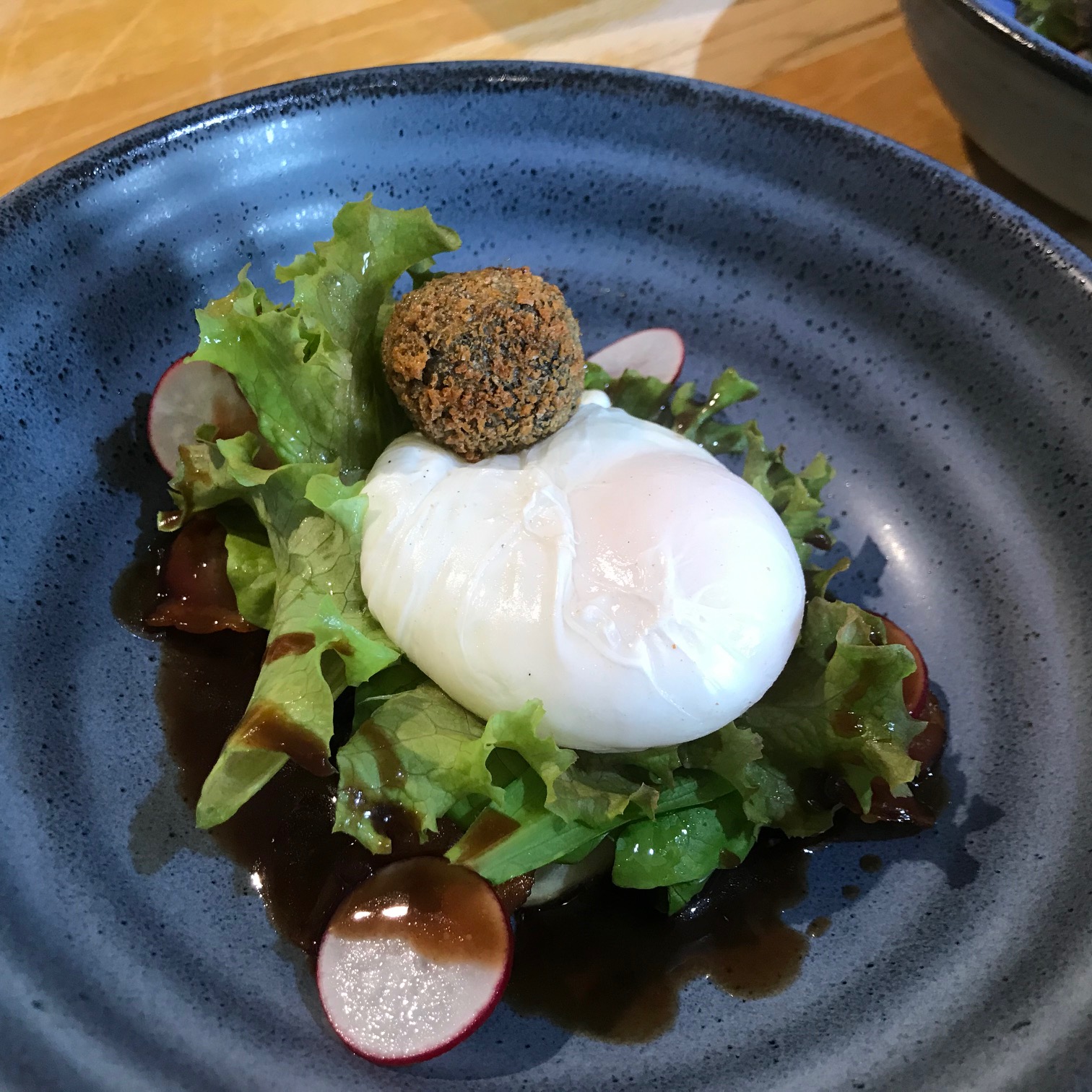 20200818-Poached Egg, Bacon and Black Pudding Salad